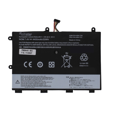 Batterie d'ordinateur portable pour LENOVO 45N1750 45N1748 45N1749 45N1751 7.4V 4300mAh