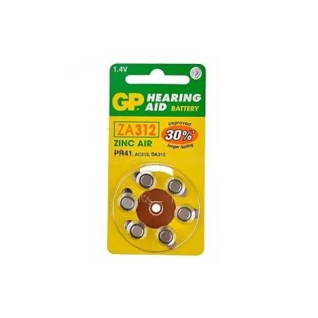 Piles auditives GP Mod.ZA312 (Pack de 60 piles)