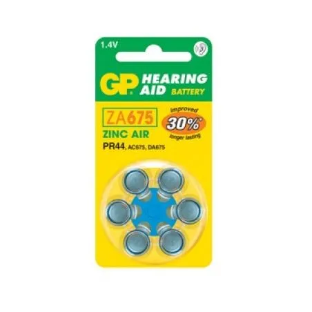 Piles auditives GP Mod.ZA675 (Pack de 60 piles)