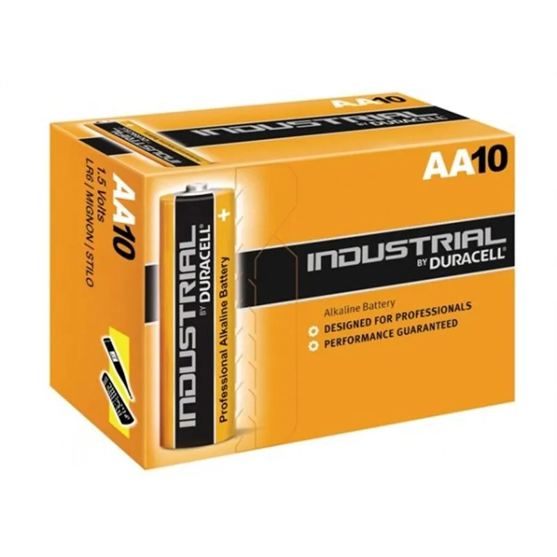 Piles Duracell Industrial AA LR6 (10 Unités)