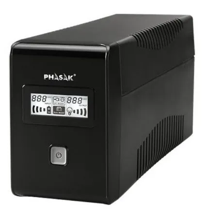 UPS Phasak 1000VA LCD USB avec protection pour connecteur RJ45