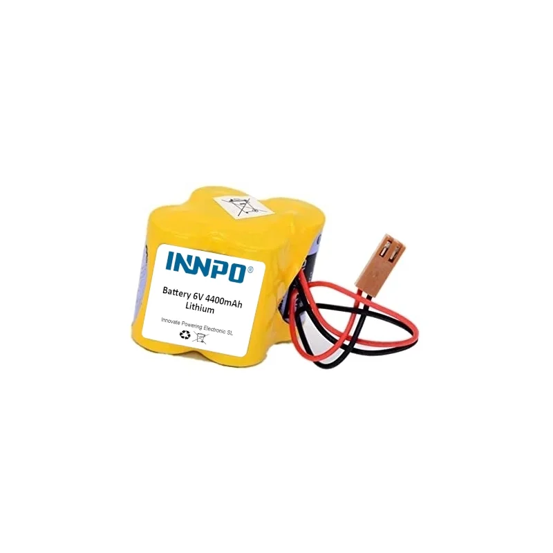 Batterie au Lithium + Connecteur A068-6114-K504 PLC 6V 4400mAh
