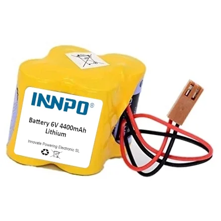 Batterie au Lithium + Connecteur A068-6114-K504 PLC 6V 4400mAh