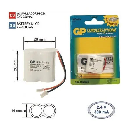 Batterie Téléphone sans fil Q104 2,4 V 300 mah