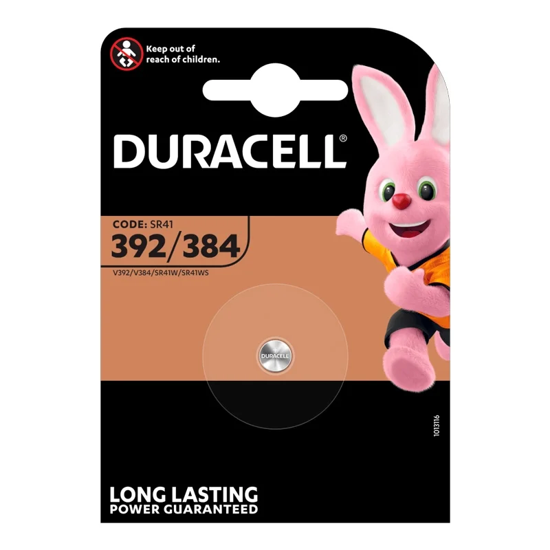 Piles Boutons Oxyde d'Argent Duracell 392 384 (1 Unité)