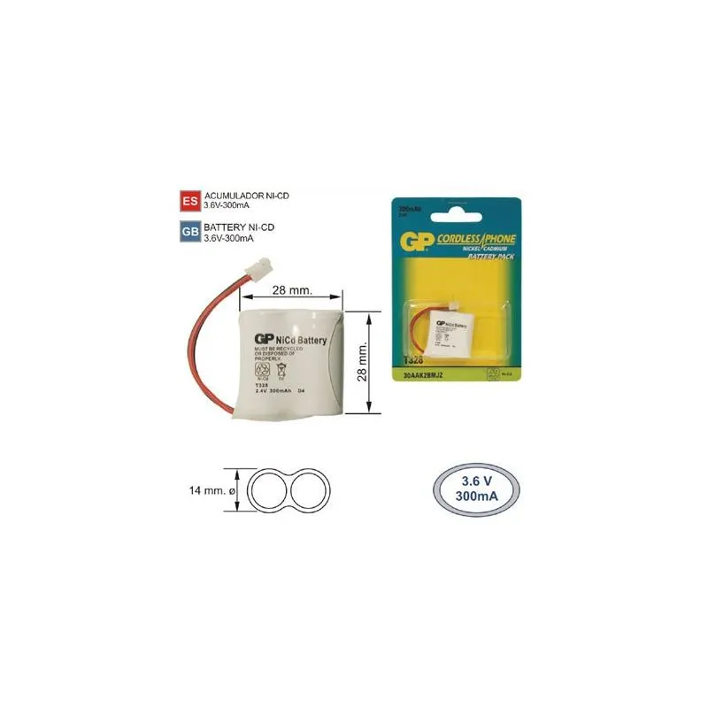 Batterie Téléphone sans fil T328 2,4 V 300 mah
