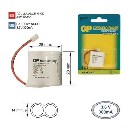 Batterie Téléphone sans fil T328 2,4 V 300 mah