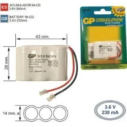 Batterie Téléphone inalambrico T107 3.6 V 300mAh