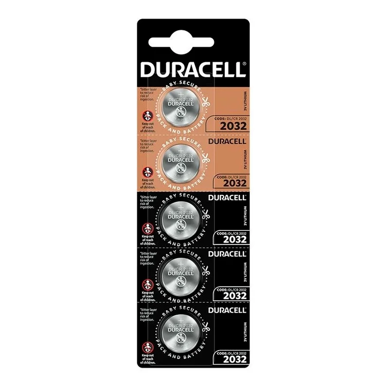 Piles Boutons au Lithium Duracell 2032 (5 Unités)