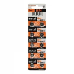 Piles Boutons Alcalines Maxell LR44 (10 Unités)