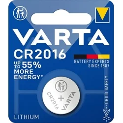 Piles Boutons au Lithium Varta CR2016 (1 Unité)
