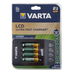 Chargeur ultra-rapide Varta LCD pour piles rechargeables AA, AAA...