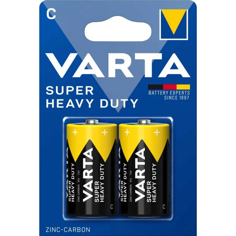 Piles Zinc-Carbone Varta C Super Heavy Duty (2 Unités)