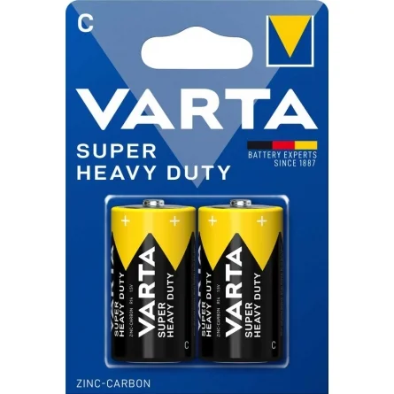 Piles Zinc-Carbone Varta C Super Heavy Duty (2 Unités)