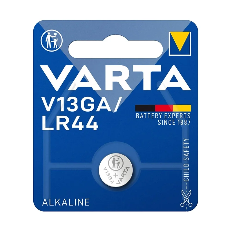 Piles Boutons Alcalines Varta V13GA LR44 (1 Unité)