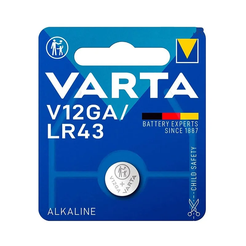 Piles Bouton Alcalines Varta V12GA LR43 (1 Unité)