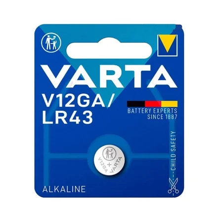 Piles Bouton Alcalines Varta V12GA LR43 (1 Unité)
