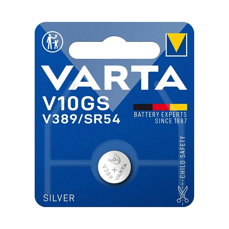 Piles Boutons Oxyde d'Argent Varta V10GS V389 SR54 (1 Unité)
