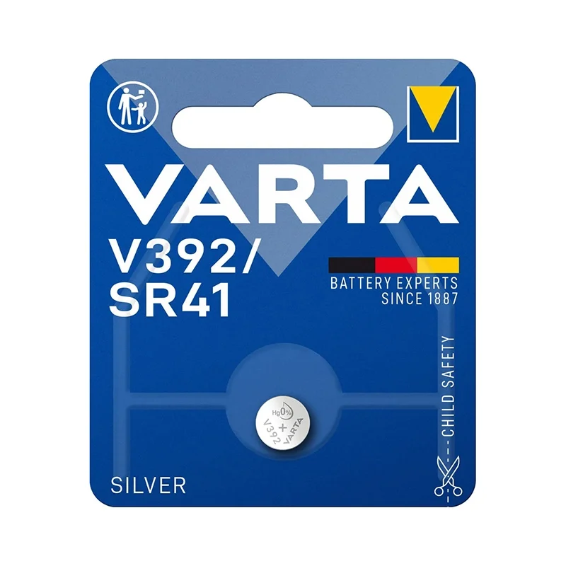 Piles Boutons Oxyde d'Argent Varta V392 SR41 (1 Unité)