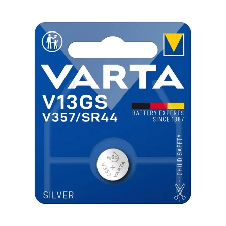 Piles Boutons Oxyde d'Argent Varta V13GS V357 SR44 (1 Unité)
