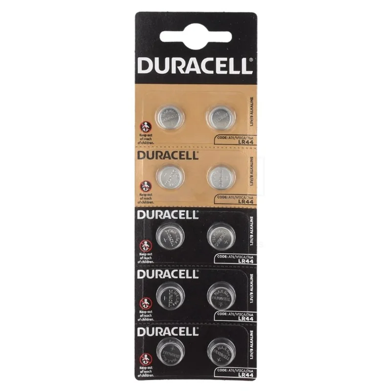 Piles Bouton Alcalines Duracell LR44 (10 Unités)