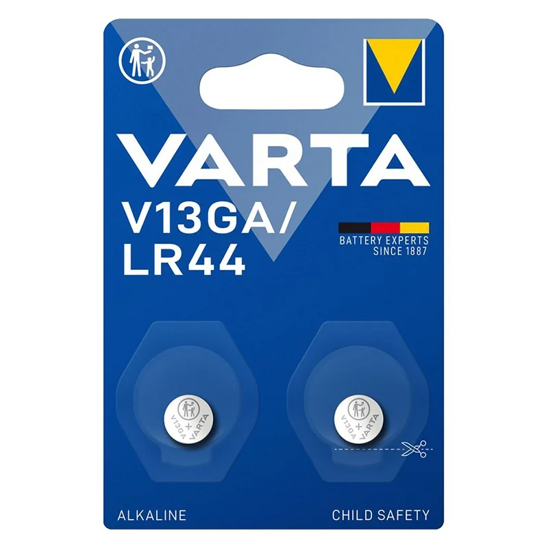 Piles Bouton Alcalines Varta V13GA LR44 (2 Unités)