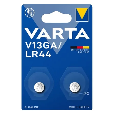 Piles Bouton Alcalines Varta V13GA LR44 (2 Unités)