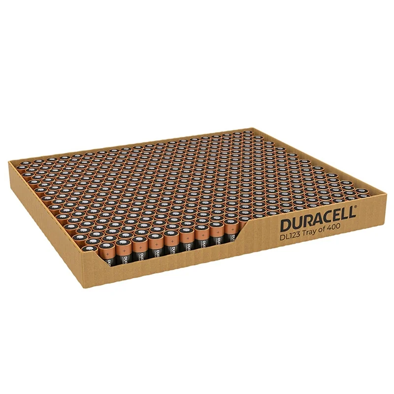 Piles Duracell CR123A Lithium (Plateau de 400)
