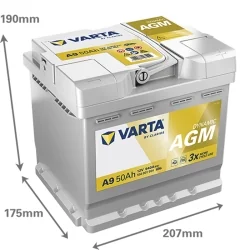 Batterie Varta A9 Start Stop AGM 50Ah