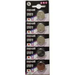 Piles Boutons au Lithium Maxell CR2016 (5 Unités)