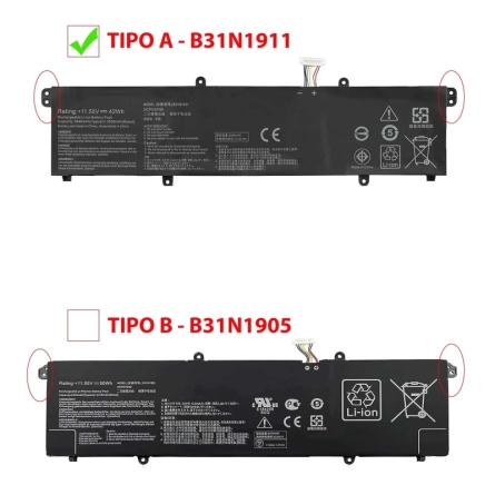 Batterie d'ordinateur portable pour ASUS VIVOBOOK FLIP TP470EA TP470EZ X421DA C31N1911 B31N1911